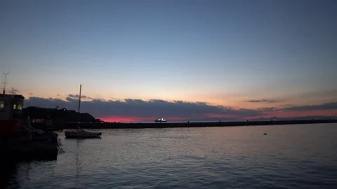 4k beautiful sunset in Procida island Stock Footage 78030144