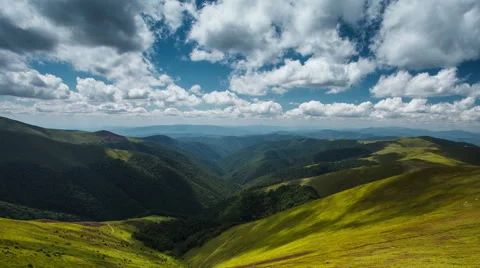 4K beautiful time lapse landscape summer in the Carpathian Mountains Stock Footage 66112435