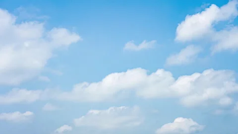 4K Beautiful Time Lapse of White Clouds Drifting in Natural Sky Stock Footage 319978545