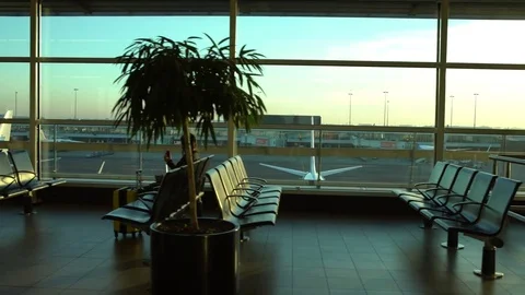 4K Beautiful View Passenger Boarding Area In Amsterdam International Airport-Dan Stock Footage 74738701