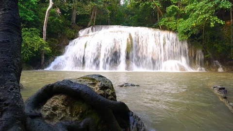 4K : Beautiful Waterfall in Deep Forest  in Thailand Stock Footage 119479878