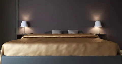 4k. Bedroom interior. Stock Footage 73259741