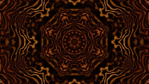 4K Beige and Brown dark kaleidoscope loop background. Abstract brown motion Stock Footage 337171165