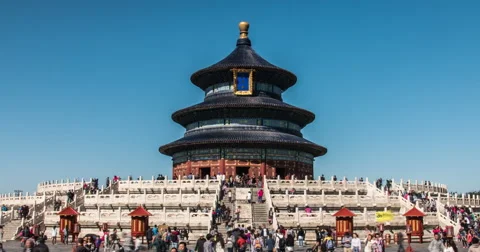 4K - Beijing, Circa October 2015: Temple of Heaven Timelapse Zoom In 스톡 동영상 57405589