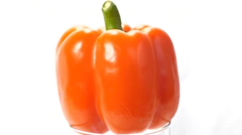 4K - Bell pepper rotating on white background Stock Footage 43240712