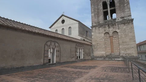 4K Bell Tower Vertical Pan Stock Footage 90989087