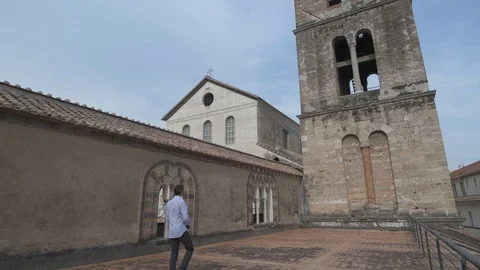 4K Bell Tower Vertical Pan Stock Footage 90989100