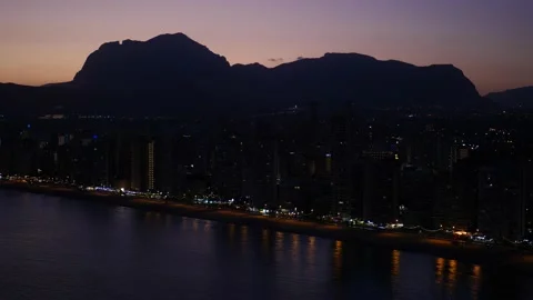 4K Benidorm, Spain at Night Stock Footage 200760129