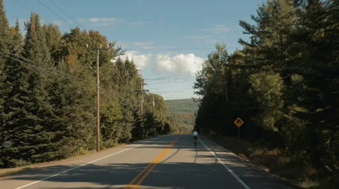 4k - Bicycle ride camera on a drone feel Stock Footage