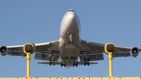 4K Big boeing 747 jumbojet flying overhead Stock Footage 34794682