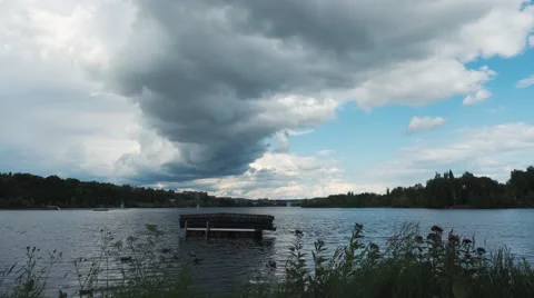 4k - Big clouds on blue sky Video stock 53230574