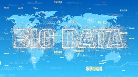 4k Big Data,binary computer code,World connections with wireless lines path,map Stock Footage 97427019