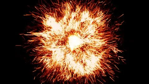 4K Big explosion effect white background 스톡 일러스트