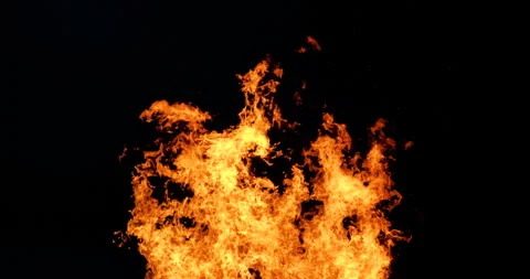 4K - Big fire background. Slow-mo Stock Footage 283560096