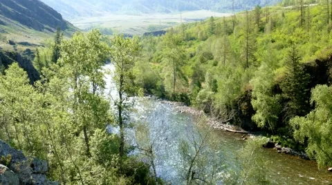 4k – Big mountain river  01 Stock Footage 53279094