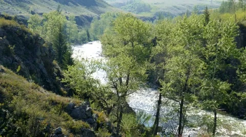 4k – Big mountain river 02 Stock Footage 53286138