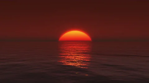 4k Big Sun Rise Over Ocean,Sunrise Time Lapse. Stock Footage