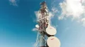 4K big tall communication tower,blue summer sky, clouds,motion control tracking 4k or 4k+ Resolution