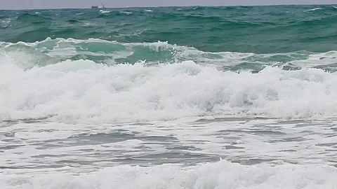 4K Big waves in the sea in the typhoon season at Andaman Sea or Pacific Ocean 動画素材 79516406