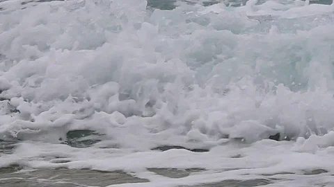 4K Big waves in the sea in the typhoon season at Andaman Sea or Pacific Ocean Stock Footage 79516507