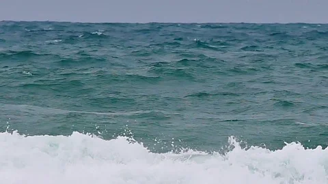 4K Big waves in the sea in the typhoon season at Andaman Sea or Pacific Ocean 動画素材 79516878