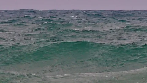 4K Big waves in the sea in the typhoon season at Andaman Sea or Pacific Ocean Видео 79516927