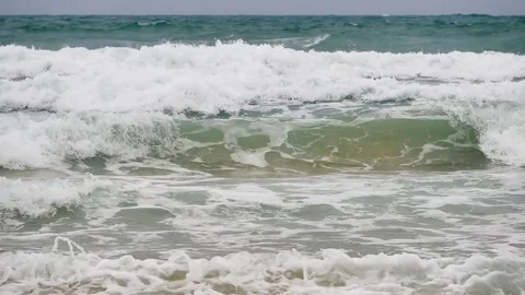 4K Big waves in the sea in the typhoon season at Andaman Sea or Pacific Ocean 動画素材 79516983