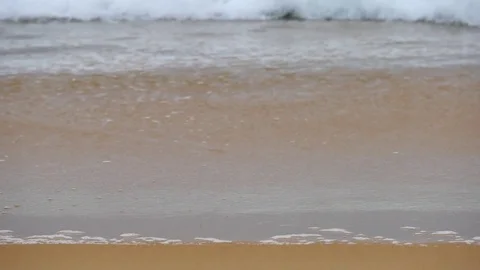 4K Big waves in the sea in the typhoon season at Andaman Sea or Pacific Ocean Видео 79517009