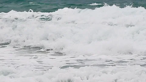 4K Big waves in the sea in the typhoon season at Andaman Sea or Pacific Ocean Stock Footage 79517431