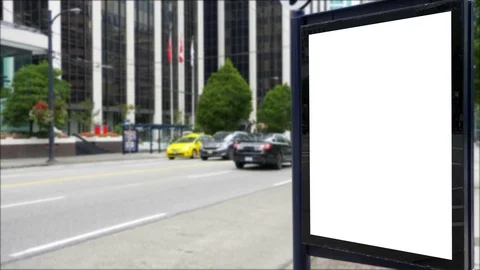 4K Billboard Blank Bus Stop Advertising Board, Bus Shelter Ad Space Video stock 83502140