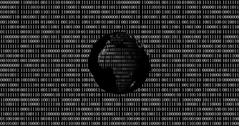 4K Binar Code - World Animation Video stock 113339509