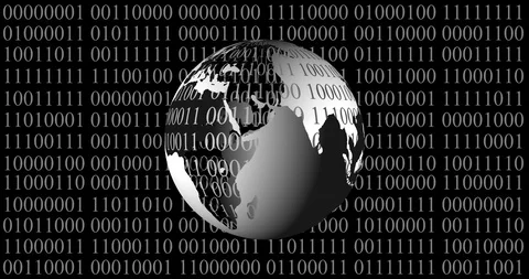 4K Binar Code - World Animation Video stock 115886235