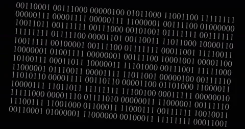 4K Binary Code Background - Black and White Stock Footage 137276263