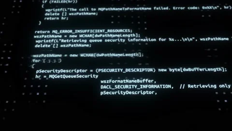 4K Binary code, software data digital display moving on computer screen Stock Footage 151427259