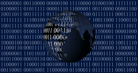 4K Binary Code - World Animation Stock Footage 115678270