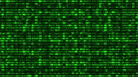 4k Binary Encryption Stream. Glitch Looped Background Video stock 154608785