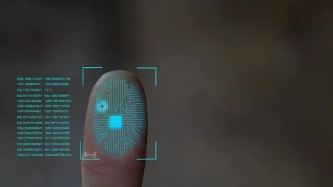 4K Biometric Fingerprint Scanner for Secure Digital Identity Stock Footage 327408796