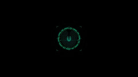 4K Biometric Retina Scanner and Spatial Targeting HUD UI Loop 스톡 동영상 344288152