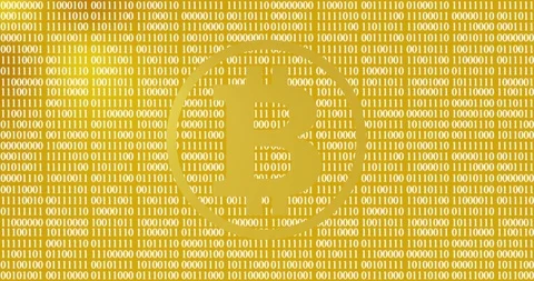 4K Bitcoin Animation - Binary Code Background Stock Footage 110705773