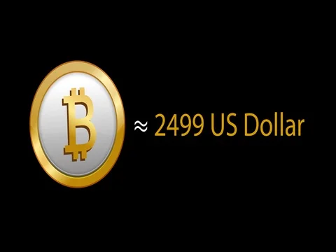 4K BitCoin Crypto Currency approximately to 2499 US Dollar Stock Footage 76106020