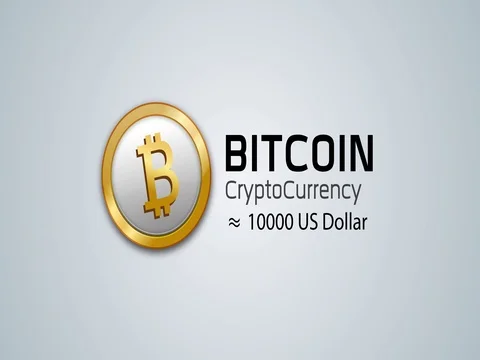 4K, BitCoin CryptoCurrency animated title with Value 10000 US Dollar Stock Footage 76173894