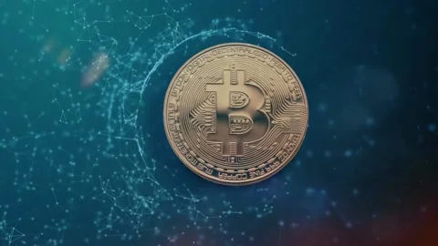 4K Bitcoin Network Nodes With Connected Blue Glowing Dots And Lines Stock Footage 136350465