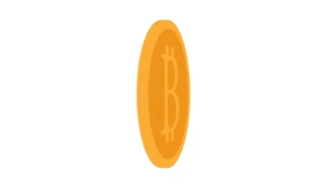 4K BITCOIN SPIN SIMPLE ANIMATION WHITE BACKGROUND Stock Footage 83398777