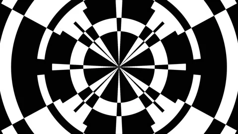 4K Black and White Complex Pattern Illusion Motion Background Loop Stock Footage 195763591