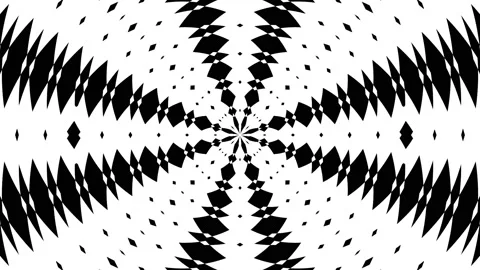 4K Black and White Complex Pattern Illusion Motion Background Loop Stock Footage 195768957