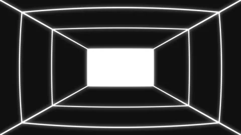 4K Black And White Rectangular Square Infinity Zoom Loop Animation Stock Footage 167149861