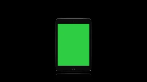 4K Black iPad Tablet Blank Green Screen Template Stock Footage 73581018