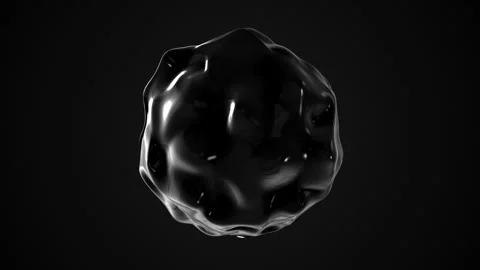 4K black liquid abstract sphere. 3D seamless animation liquid blob. Stock Footage 284674785