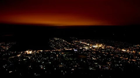 4K--Blackout of large city (EMP, terrorism, brown out, solar activity) Stock Footage