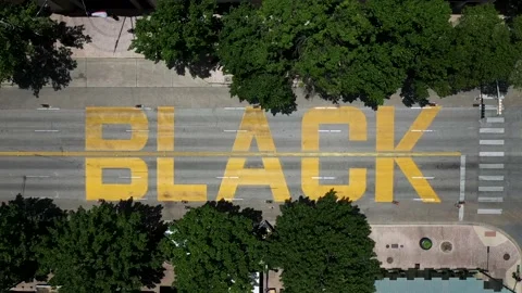4K BLM Black Lives Matter Hyperlapse Timelapse Austin Tx Skyline Aerial City Stock Footage 134746645